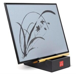 NEW The Original BUDDHA BOARD Art Set Water Painting Bamboo Brush Stand Let Go